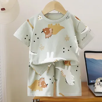 Pure Cotton Short Sleeve Children's Outfit Thin Baby Boys Summer Clothes Girls Clothing Set Selected Quality Kids' Apparel