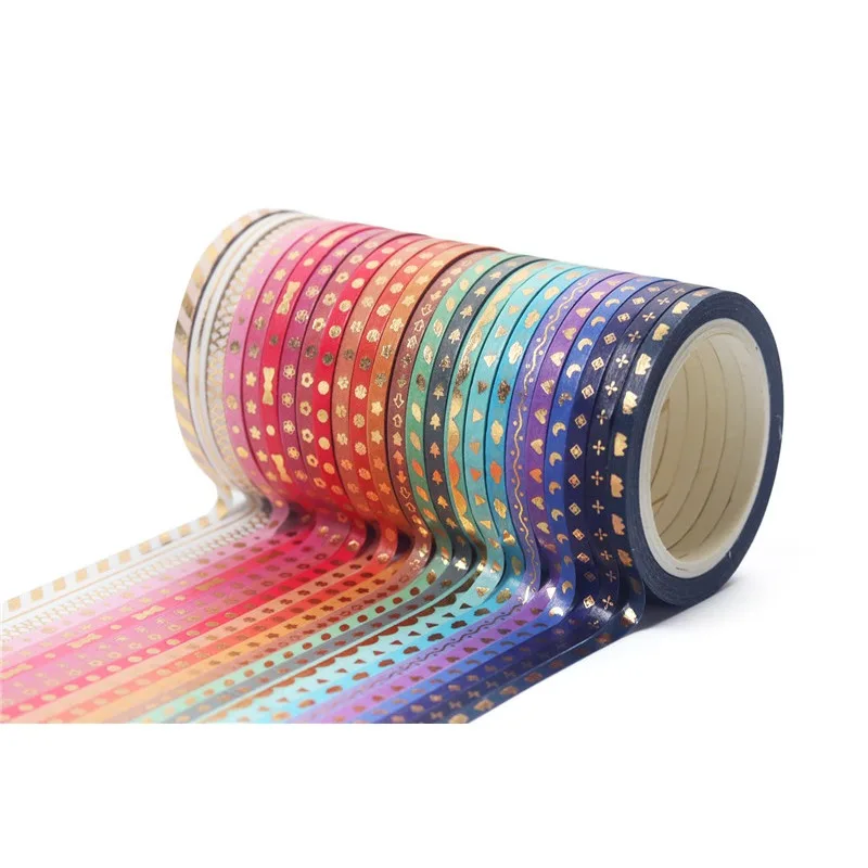 Gold Foil Stars Washi Tape for Journals and Scrapbooking - Decorative Adhesive Stationery