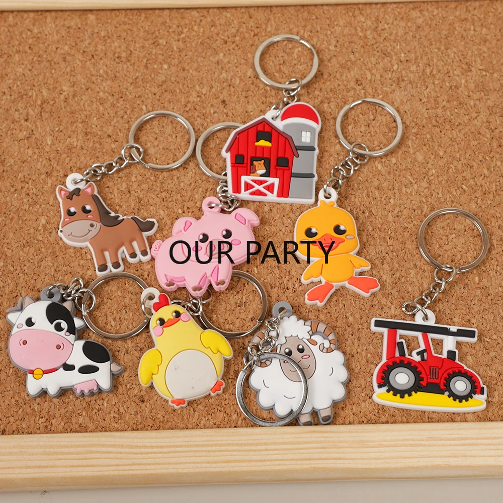 MEIYIFAN - Paquete De 30 Llaveros De Animales De Granja, Decoración De Llavero Con Temática De Granja, Rellenos De Bolsas De Fiesta Para Niños