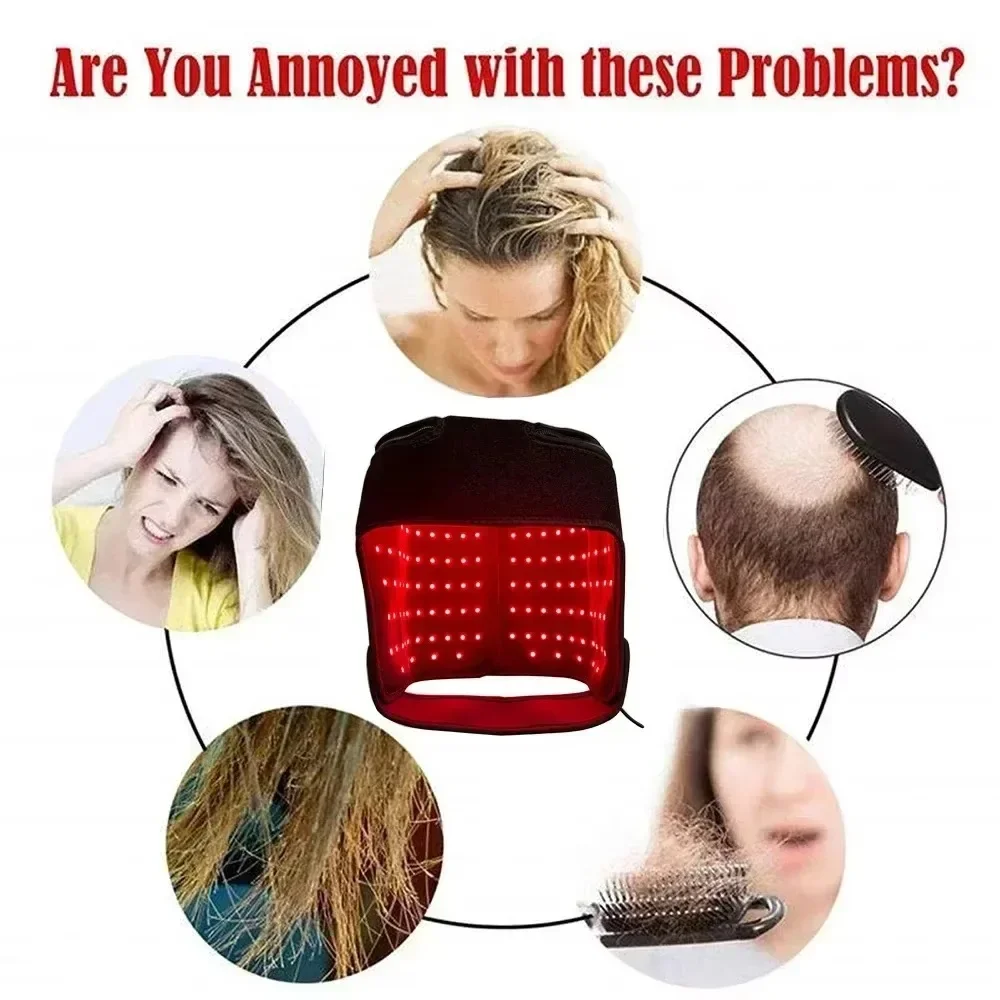 180Pcs Red Light Hair Regrowth Cap 660nm&850nm Near-infrared Light Reduces Oiliness Strengthen Hair Roots Anti-Hair Loss Hat