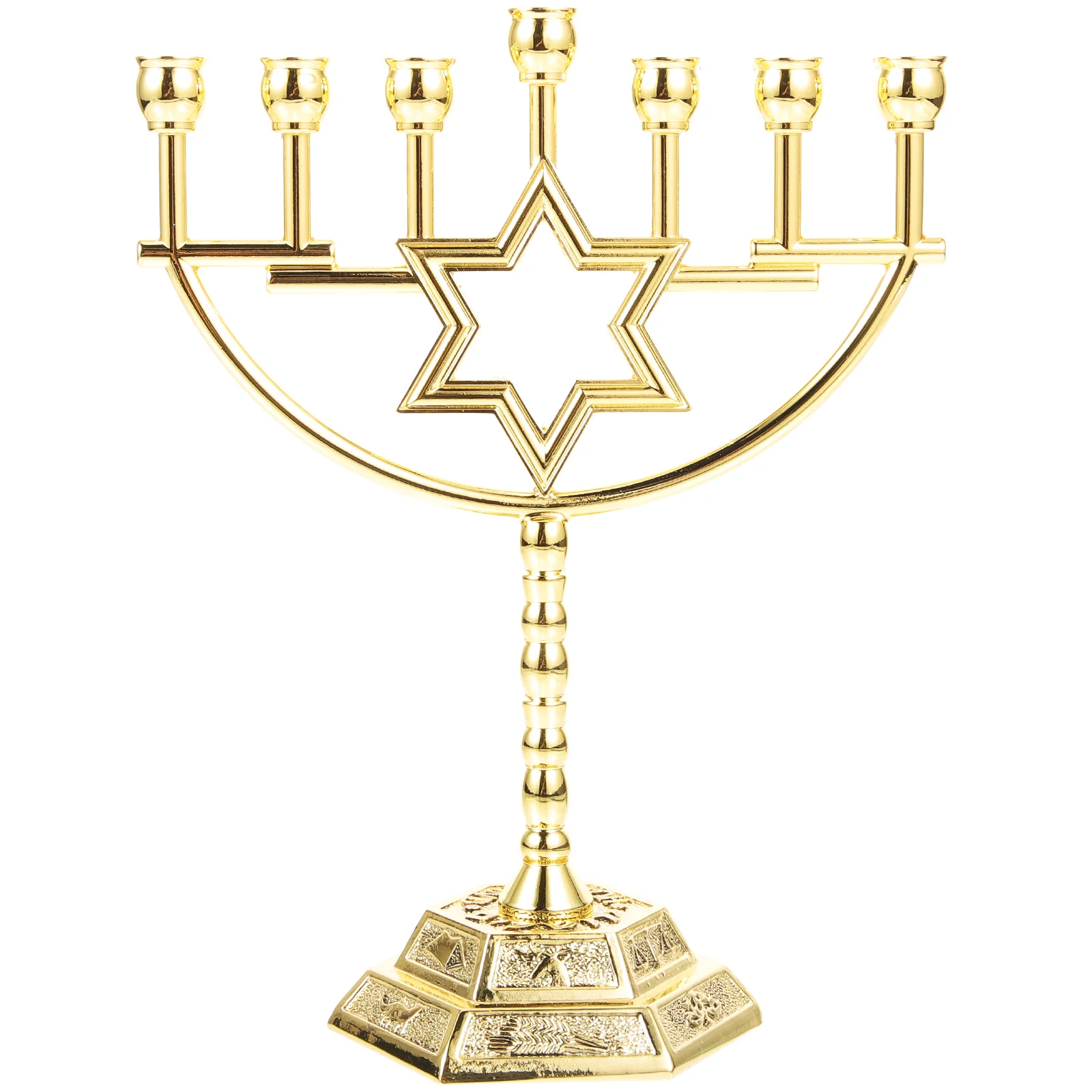 

Metal 7-head Candlestick Decoration Hanukah Candlestick Desktop Holder
