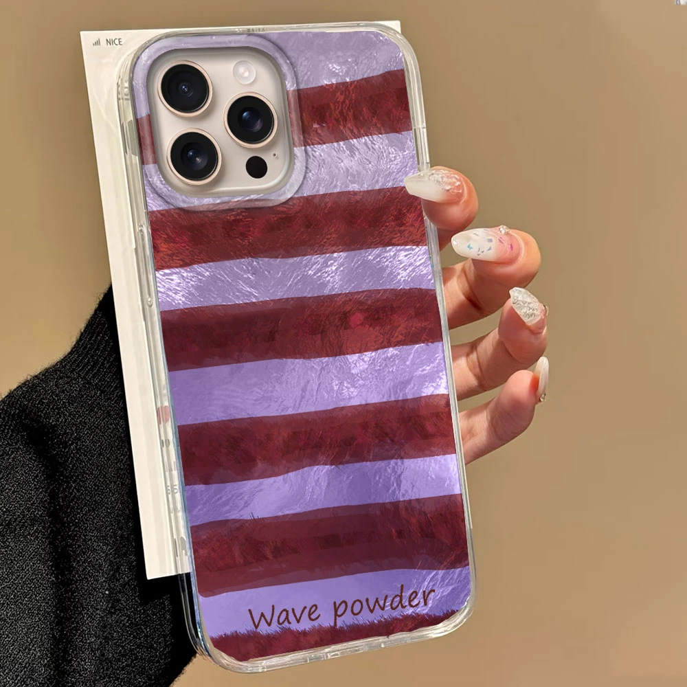 Color Striped Minimalist Couple Phone Case Cover