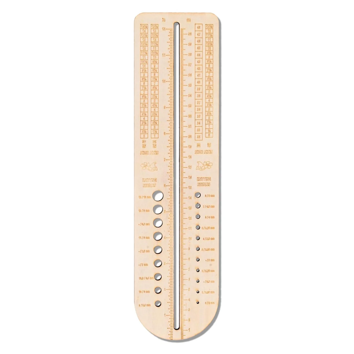 

Wooden Sock Blockers for Knitting Needle Gauge Crochet Size Measurement Ruler Weaving Tool Needle Measuring Tool