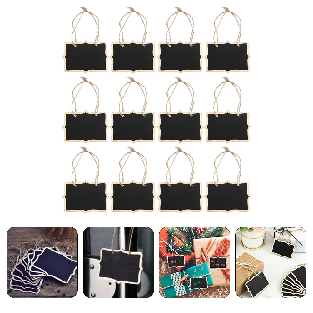 

12pcs Note Writing Boards Message Blackboards Hanging Decor Mini Blackboards