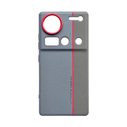 Luxury PU Leather Dropproof + Hard PC Anti - Fall Protection Phone Case Cover for ZTE nubia Z70S Ultra (Grey)