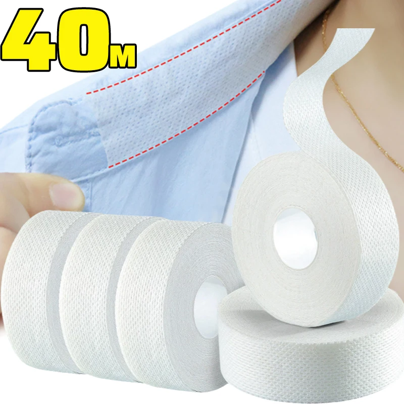 Autocollants de col auto-adhésifs jetables, 8/40M, pour femmes et hommes, chapeau, chemise, doublure de cou, tampons, bande transparente, absorbant, anti-transpiration