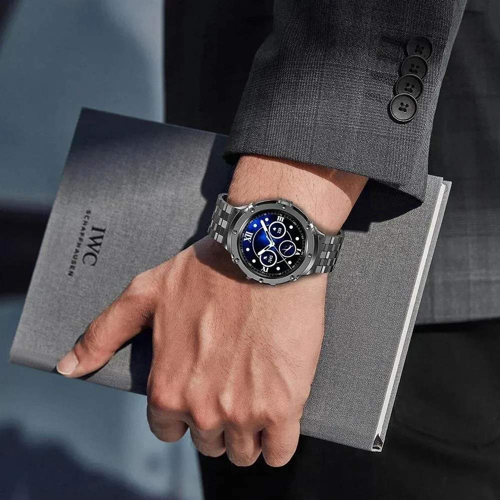 Sleek Stainless Steel Watch Band and Protective Case Bracelet Accessories