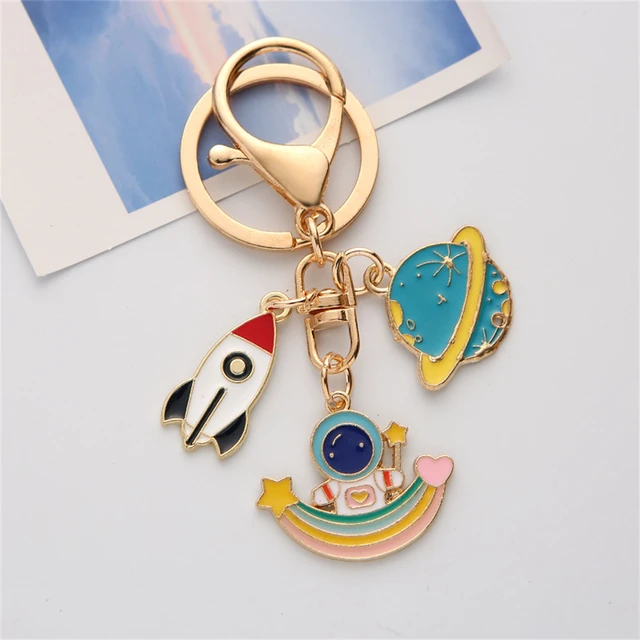 LouisˉKeychain for Women on Sale Branded Copy Original Spaceman Keychain  Men's Car Keychain Accessories Lady Bag Pendant Birthday Present Alloy  Keychain