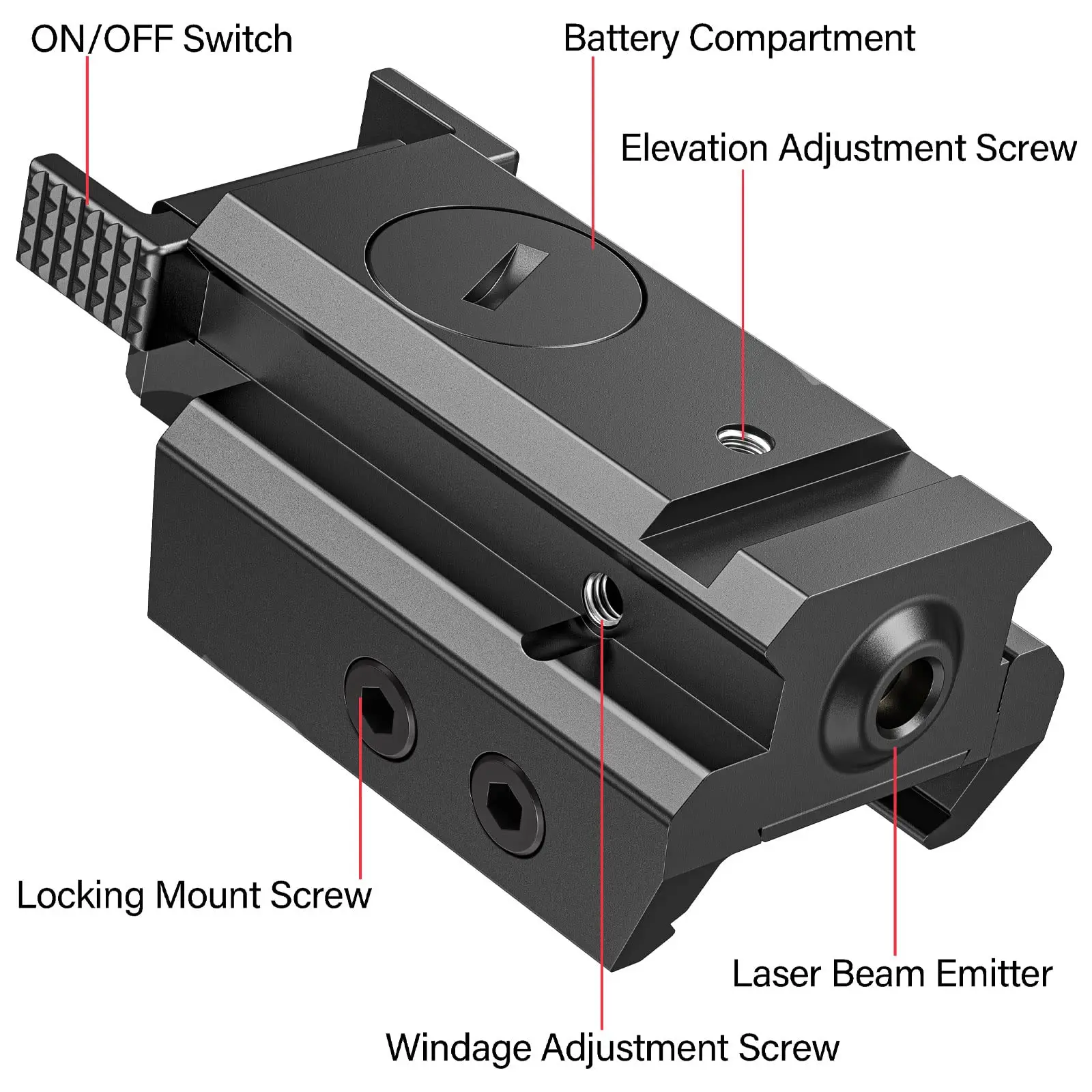 20mm Red Dot Laser Sight Fit Handgun Gun Rifle Tactical Standard Picatinny Rail for Pistol