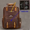 Crazy Horse Leather Men Backpack For Camera Big Capacity Travel Bagpack Man 15.6 inch Laptop Daypack Cow Leather Rucksack 1