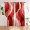 2pcs Red Wind Printed Curtain for Home Decor - Rod Pocket Window Treatment for Bedroom, Office, Kitchen, Living Room, and Study 5