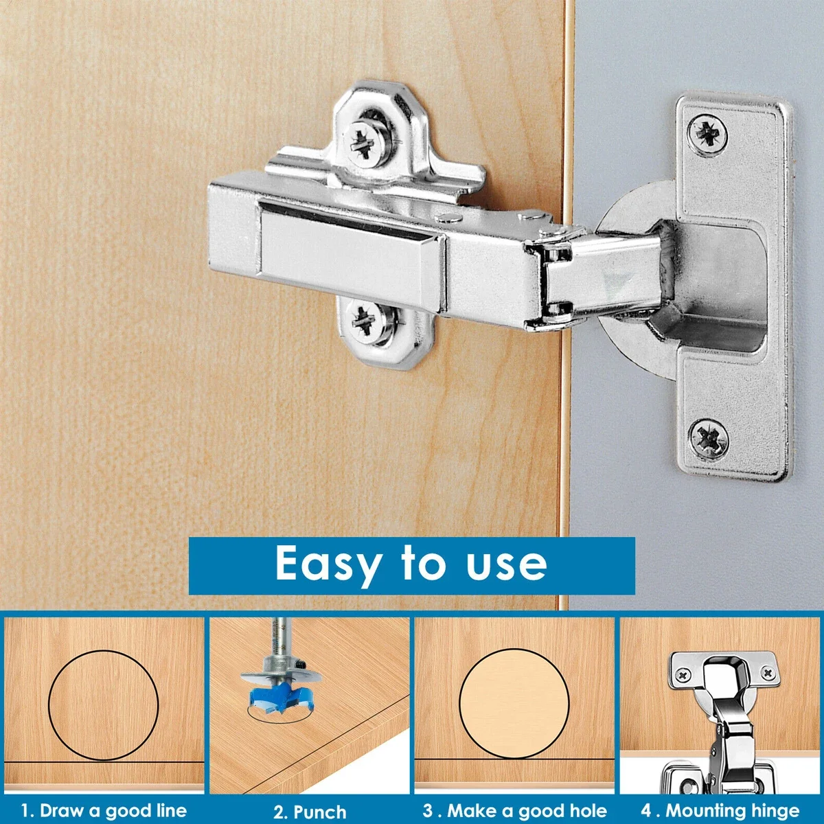 35mm Hinge Drilling Jig Set Concealed Guide Hinge Hole Drilling Locator Woodworking Hole Opener Door Cabinet Accessories Tools - Image 4