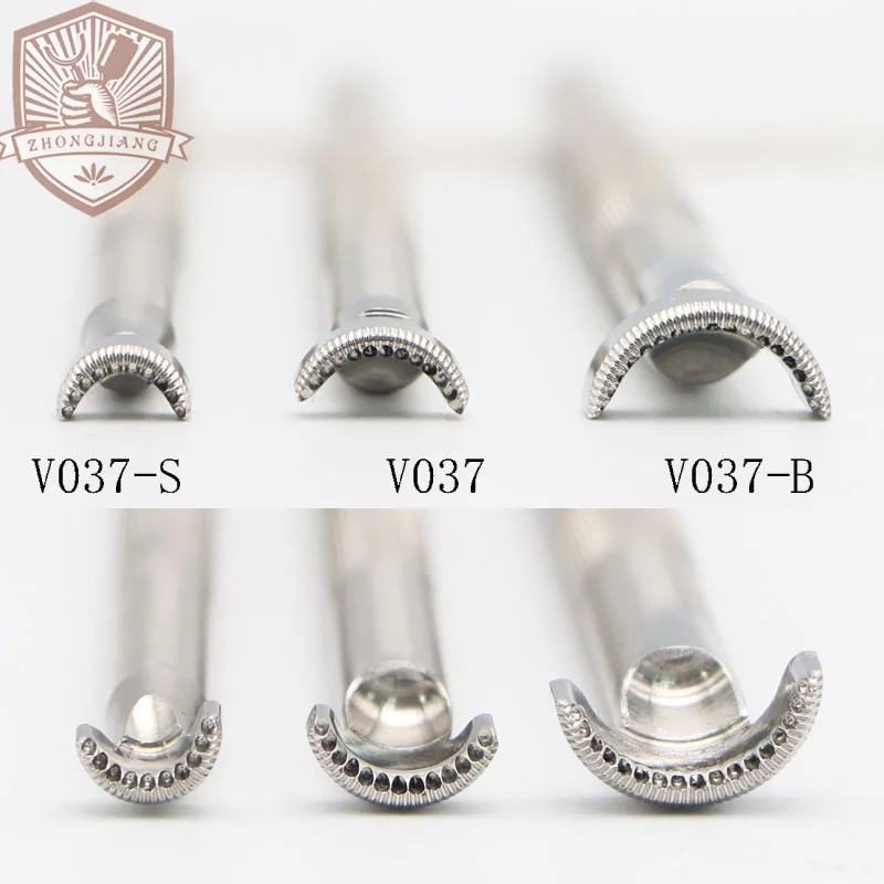 Leather Work Stamping Tool Carving Round toothed leaf vein pattern V037 Carving Leather Craft Zhongjiang304Stainless streel Stamp