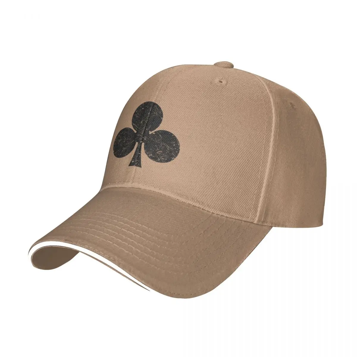 

Clubs Sign Playing Cards Clovers Black Baseball Cap party hats Visor Military Cap Man Men's Hat Women's