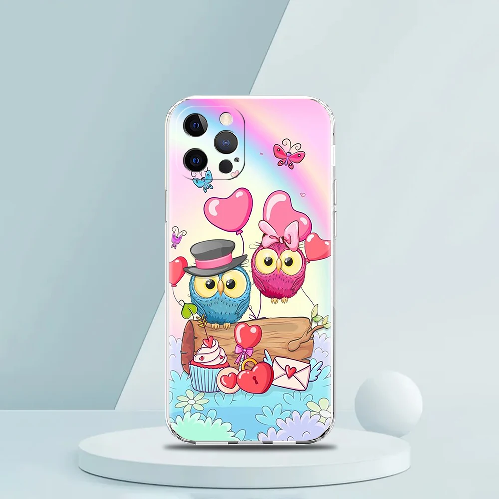 Charming Cartoon Owl Transparent Soft Phone Case