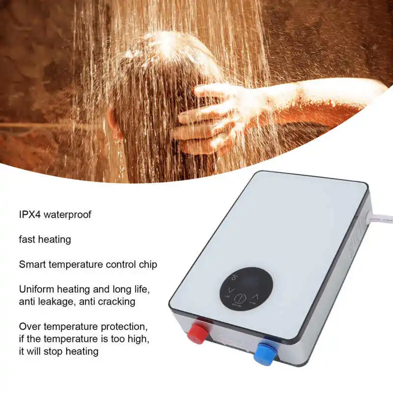 6500 W Elektro-Warmwasserbereiter-Set, Touchscreen, Übertemperaturschutz, Warmwasserbereiter, Duschkopf, 220 V, schnelles Aufheizen_voghion.com