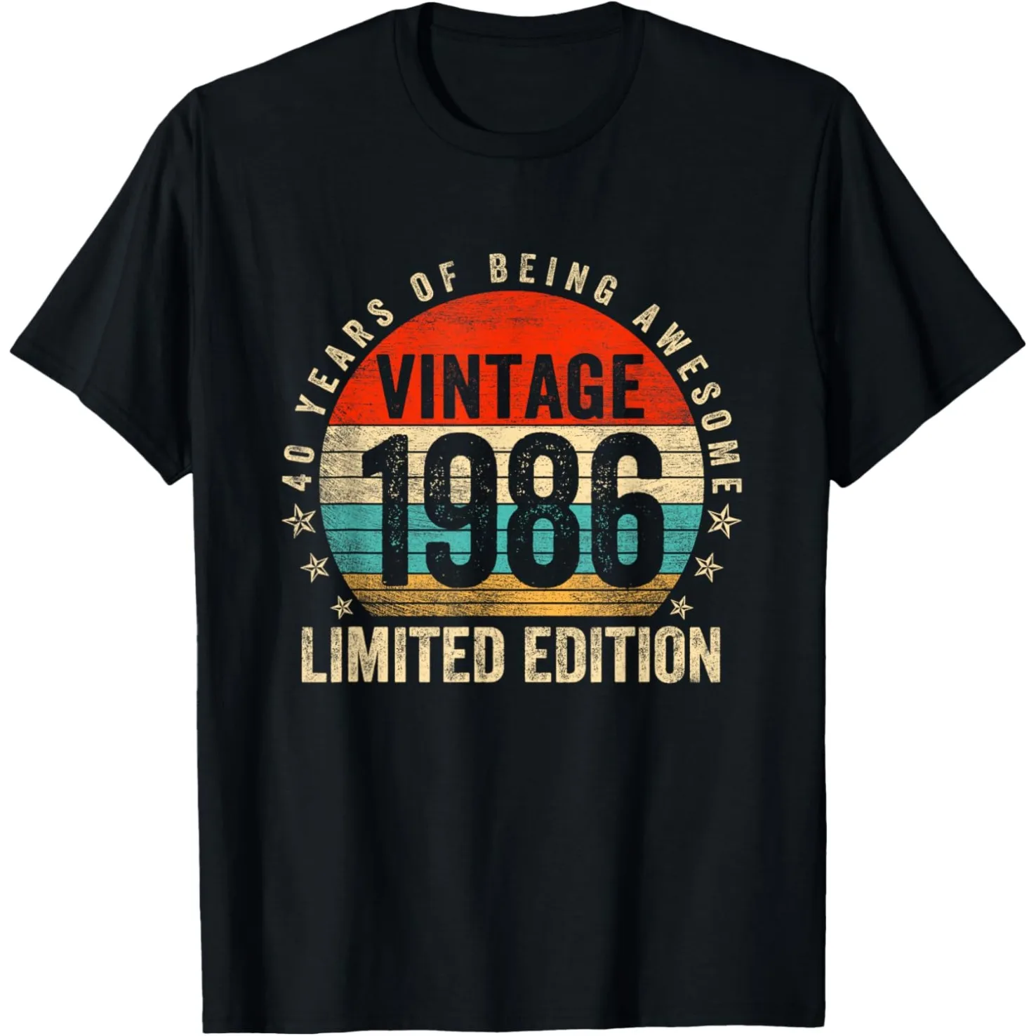 40 Jahre alt Vintage geboren im Jahr 1986 lustige Geschenke zum 40. Geburtstag T-Shirts Männer Streetwear T-Shirt Kurzarm Unisex lose Kleidung