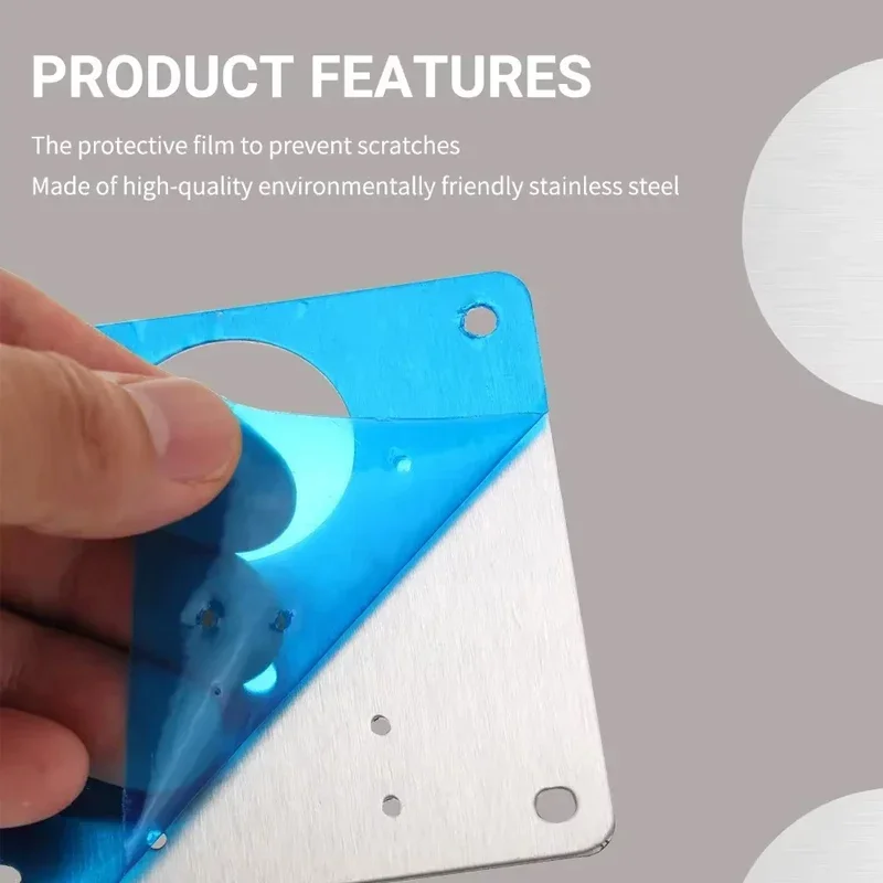 Cabinet Hinge Repair Plate Kit Kitchen Cupboard Door Hinge Mounting Plate With Holes Flat Fixing Brace Brackets Household Tools