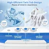 Washing Machine, 14 20 28 40 Lbs Twin Tub, Laundry Compact Washer Spinner Combo With 40lbs Capacity, And 16Lbs Spinner Dryer 4