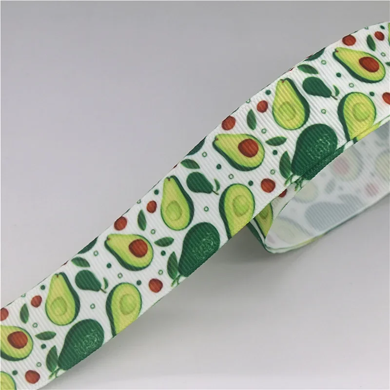 DUWES 50yards Fruit Strawberry Pineapple Cherry Printed Grosgrain Ribbon Accessories Decoration Collar DIY Sewing Craft D2612
