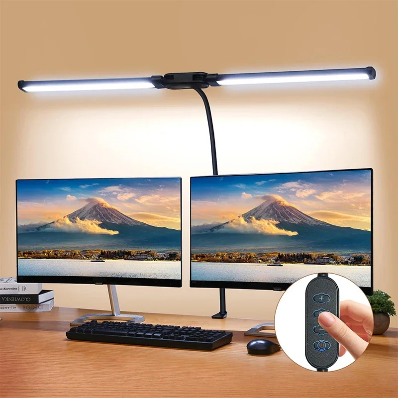 UltraFlex LED Desk Lamp: Dual Head, Eye-Friendly, 360° Adjustable, Tri-Mode Lighting