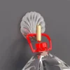 10pcs Trendy Shell Shape Wall Hook Kitchen Bathroom Multifunction Punch Free Hooks Coat Hanger Paste Style Hooks Home Decoration 4