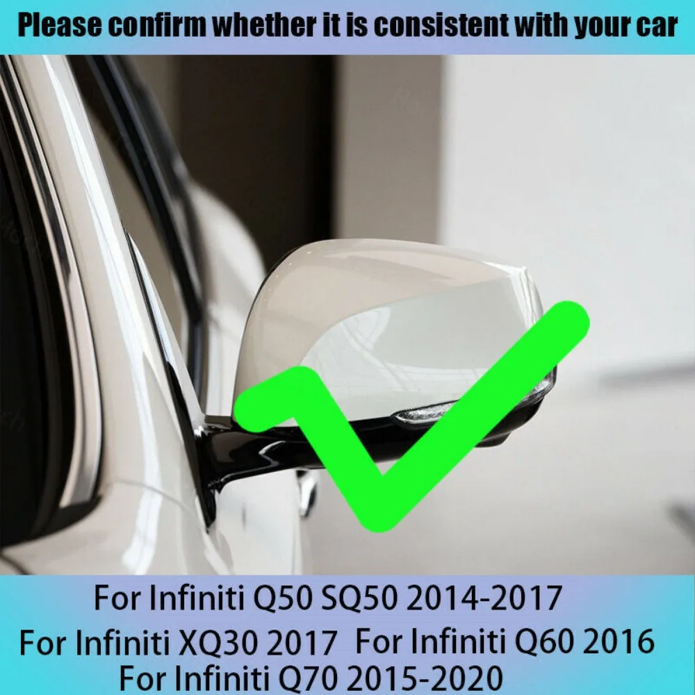 Tapas De Espejo Retrovisor Estilo Fibra De Carbono Negro Para Infiniti Q50 Q60 Q70 QX30 2014-2021 - Reemplazo Directo, 2 Piezas