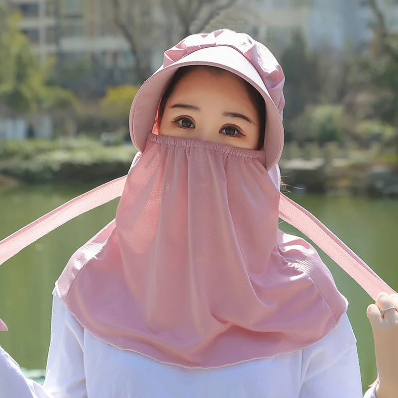 Summer Sun Hat For Women Outdoor Breathable Sun Protection Versatile Face Covering Neck Protection UV Shawl Hat