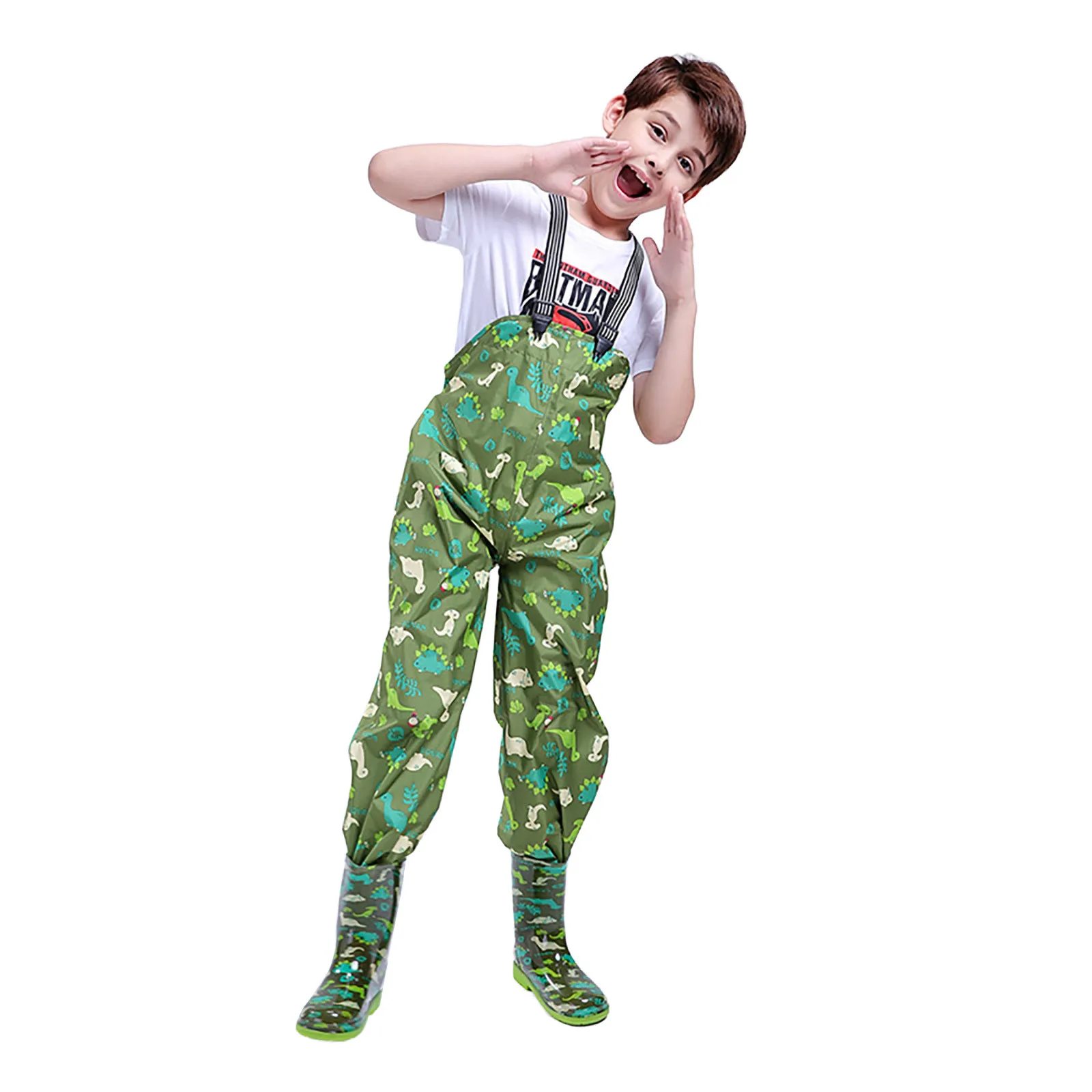 Children Rain Dungarees Windproof Waterproof Mud Rain Pants Trousers Kids Baby Boys Girls Overalls Impenetrable Rainwear Outdoor