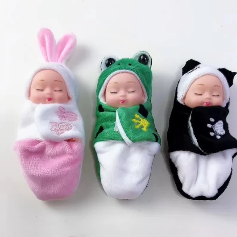 미니 침낭 인형 시뮬레이션 수면 재생  인형 귀여운 동물 옷 휴머노이드 인형 어린이 장난감 생일 선물
