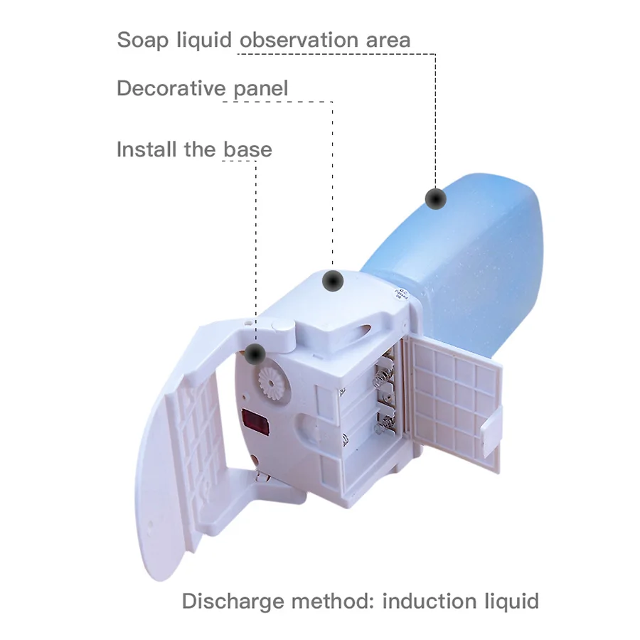 Automatic Soap Dispenser Hand Sanitizer Dispenser Wall Mount Battery Operated for Offices Home Kitchen Bathroom Hotel Commercial 5