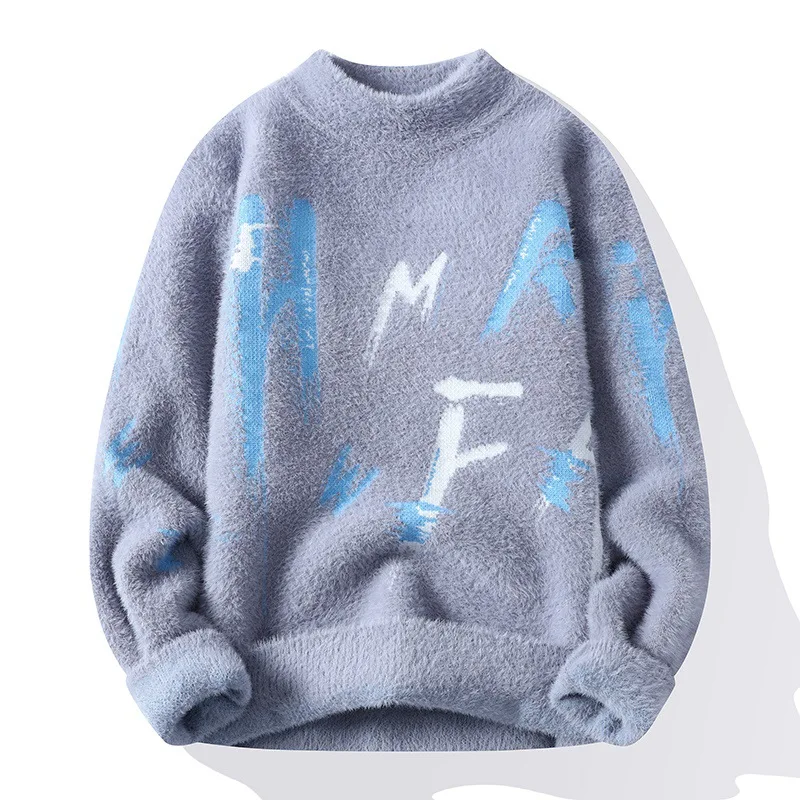 

Hot Style Sweater Men Oversized Knit Pull Homme Male Knitted Sweater Pullover Jumper Harajuku Casual Streetwear Men Sweaters