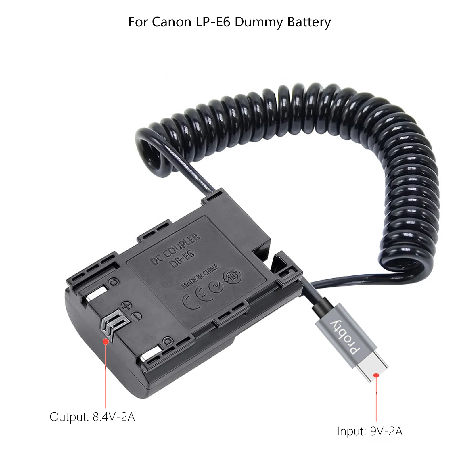 Adaptador de Energia de Bateria tipo c Manequim Canon Eos r5 R5c r6 5ds r 7d 6d 5d3 5d4 90d 80d 70d 60da Câmera Lp-e6 Lp-e6n - Image 4