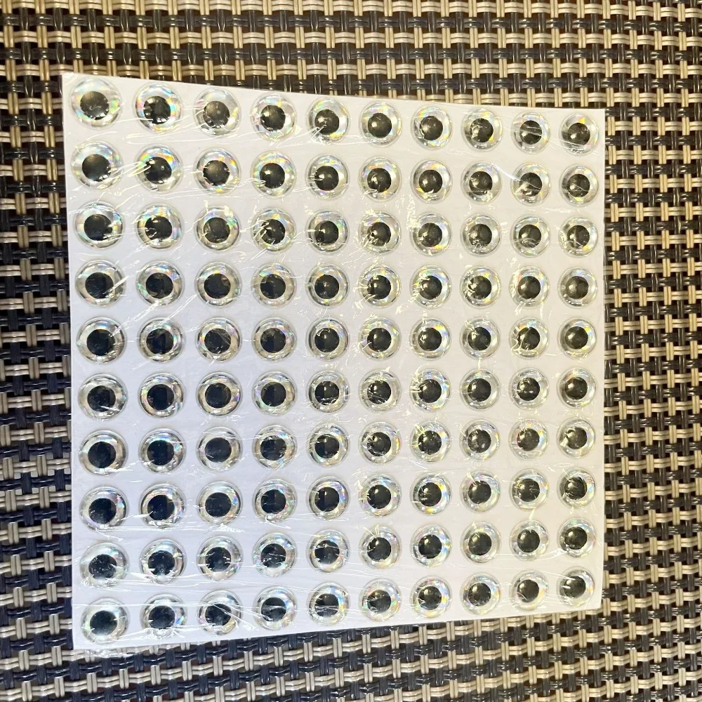 300 grains 2025 3mm-9mm Fish Lure Eyes 3D Fly Tying 3D Holographic Eye Stickiness Jigs Crafts Fishing Bait Eyes