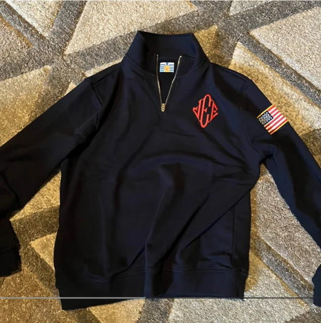 2026 Pullover Embroidered Sweatshirt Y2K Retro Stand Collar Quarter Zip Casual Sports Streetwear Men's Unisex 2