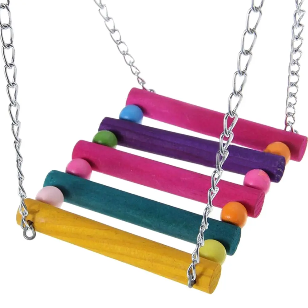 Colorful Funny Wooden Rat Mouse Hamster Hanging Hammock Birds Cage Toys Parrot Swing Bird |