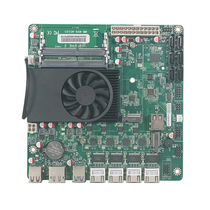 Topton N5105 NAS MOBO Mini ITX Industrial Motherboard 17x17CM Soft Routing Intel i226-V B3 2.5Gbps 4*LAN 2*M.2 NVMe 6*SATA3.0 2