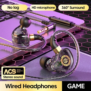 Cuffie cablate da 3,5 mm Cuffie intrauricolari Cuffie sportive con microfono Auricolari bassi HIFI per cuffie da gioco Xiaomi Cuffie stereo