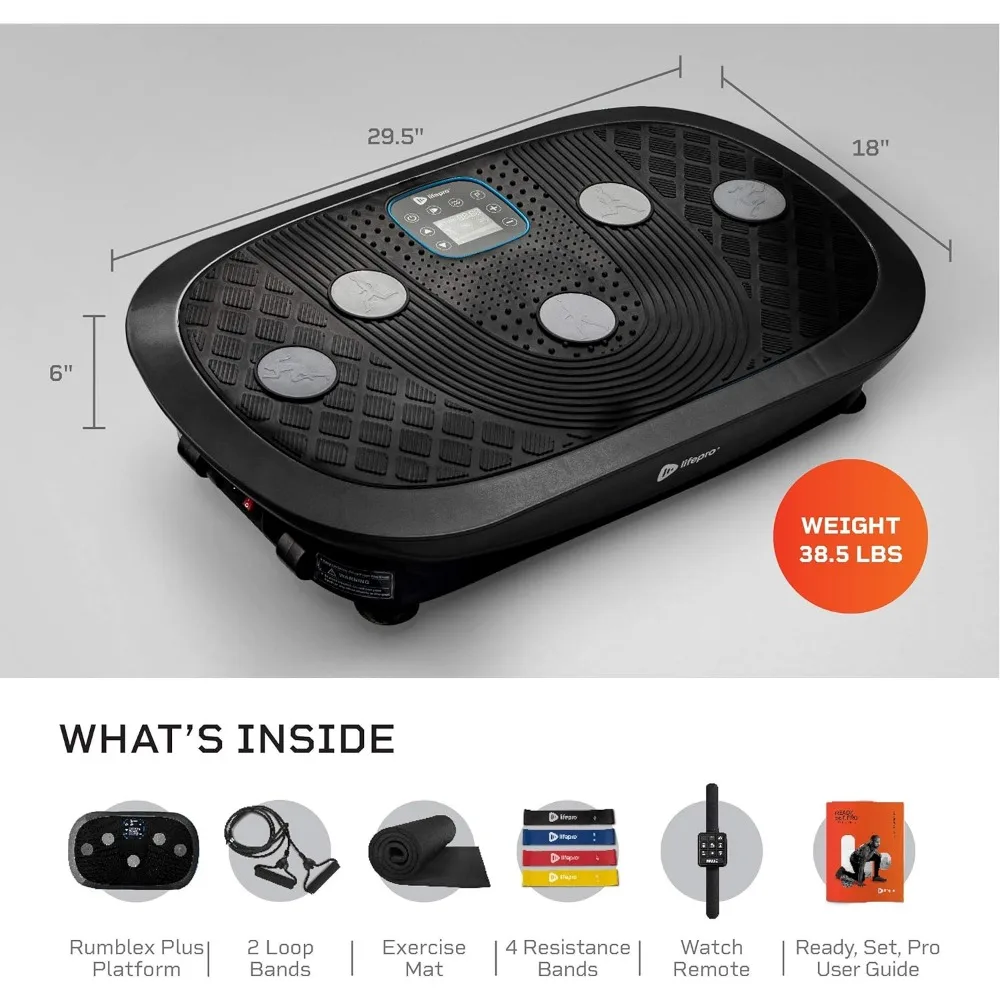 Rumblex Plus 4D Vibrating Disc Workout Machine-3-Motor Vibrating, Linear, Pulsating + 3D/4D Motion Platform,Black