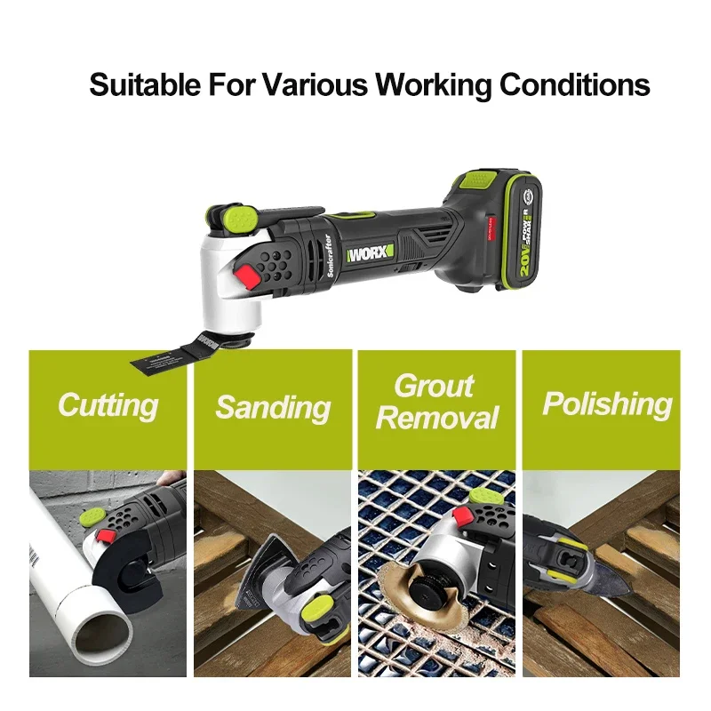 Worx WU690 20v Brushless Motor Sonicrafter Oscillating Multi-Tool SDS Chuck 6 Speeds Large Swing Angle Power Tool 2