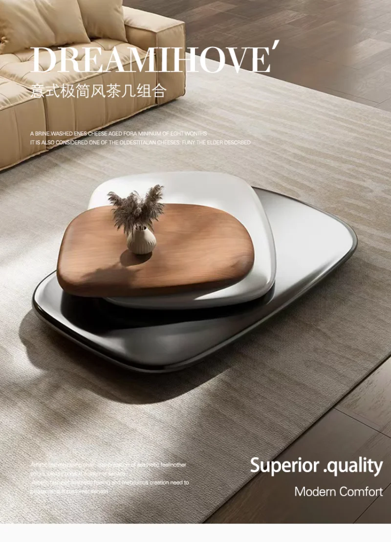 Description Picture 4 of itemRotating Coffee Table, Villa Italian Minimalist Italian Designer Creative Floating Tea Table for Large Apartments, High Quality