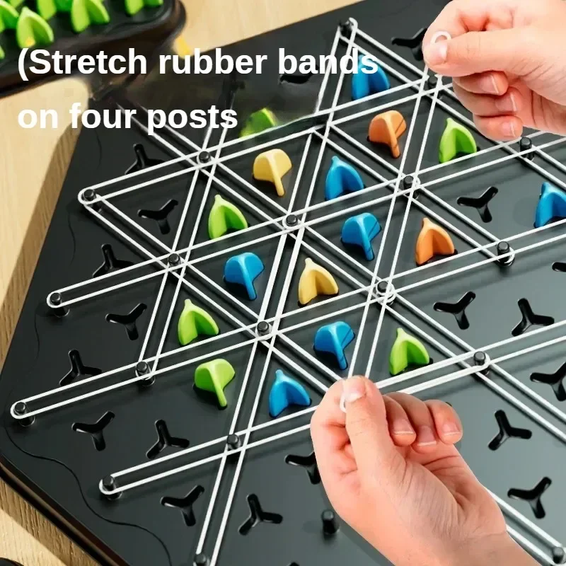 Chess Puzzle Game 1-8PCS New Geometry Chain Triangle Chess Desktop Training Family Interaction Exercise Thinking Toys Gifts