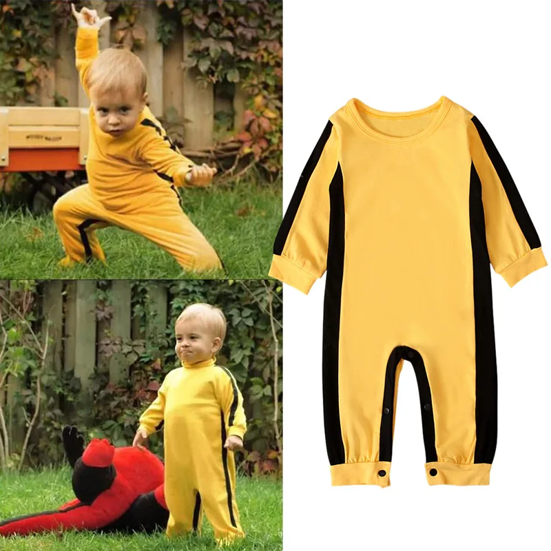 Dragon Kung Fu Baby Costume for Boys Yellow Romper Jumpsuit Photography Birthday Party Fancy Dress Umorden