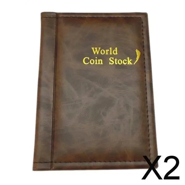 2x120 держатель для монет, коллекционер, карман для денег, фотоальбом, коричневый