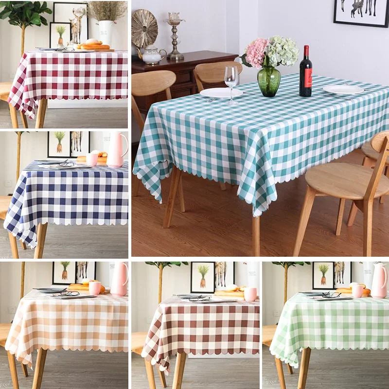 

Plaid Rectangular Table Cover For Modern Home Decorative Dinning Red Black Green Tablecloth Checkered Picnic Tea Table Cloth