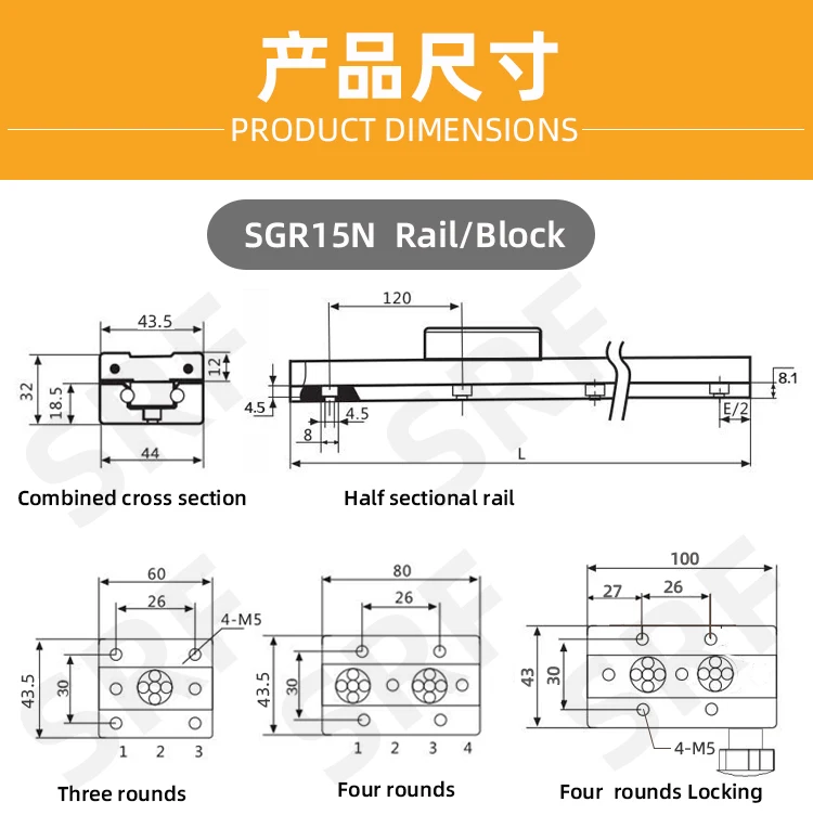 Description Picture 6 of itemDouble Axis Roller Linear Guide SGR15N 250 300mm SGB15N Bearing Slider Block