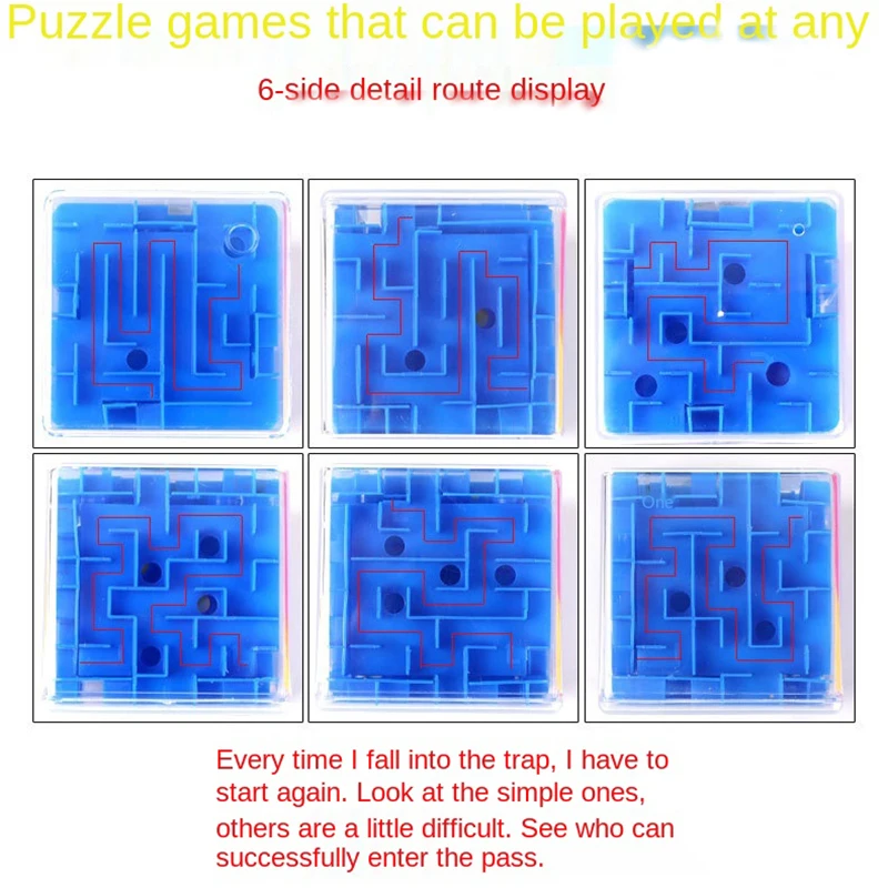 3D Labyrinth Würfel Roller Ball - Geduldspiel Für Gehirntraining & Konzentration