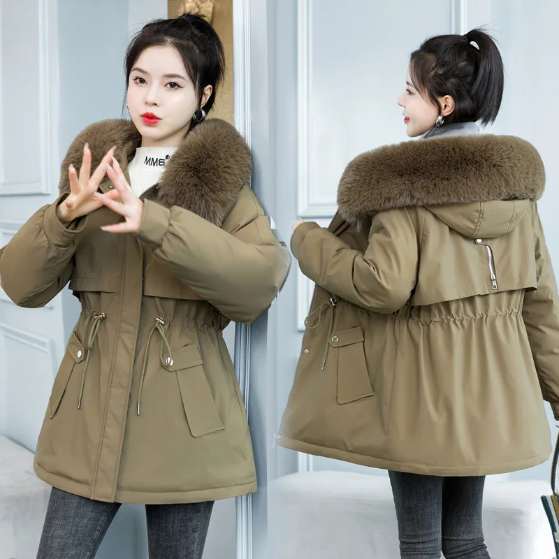 

Cotton Coat Women's New Style Plush Pai Overcomes Cotton Coat Down Cotton Coat Winter Coat