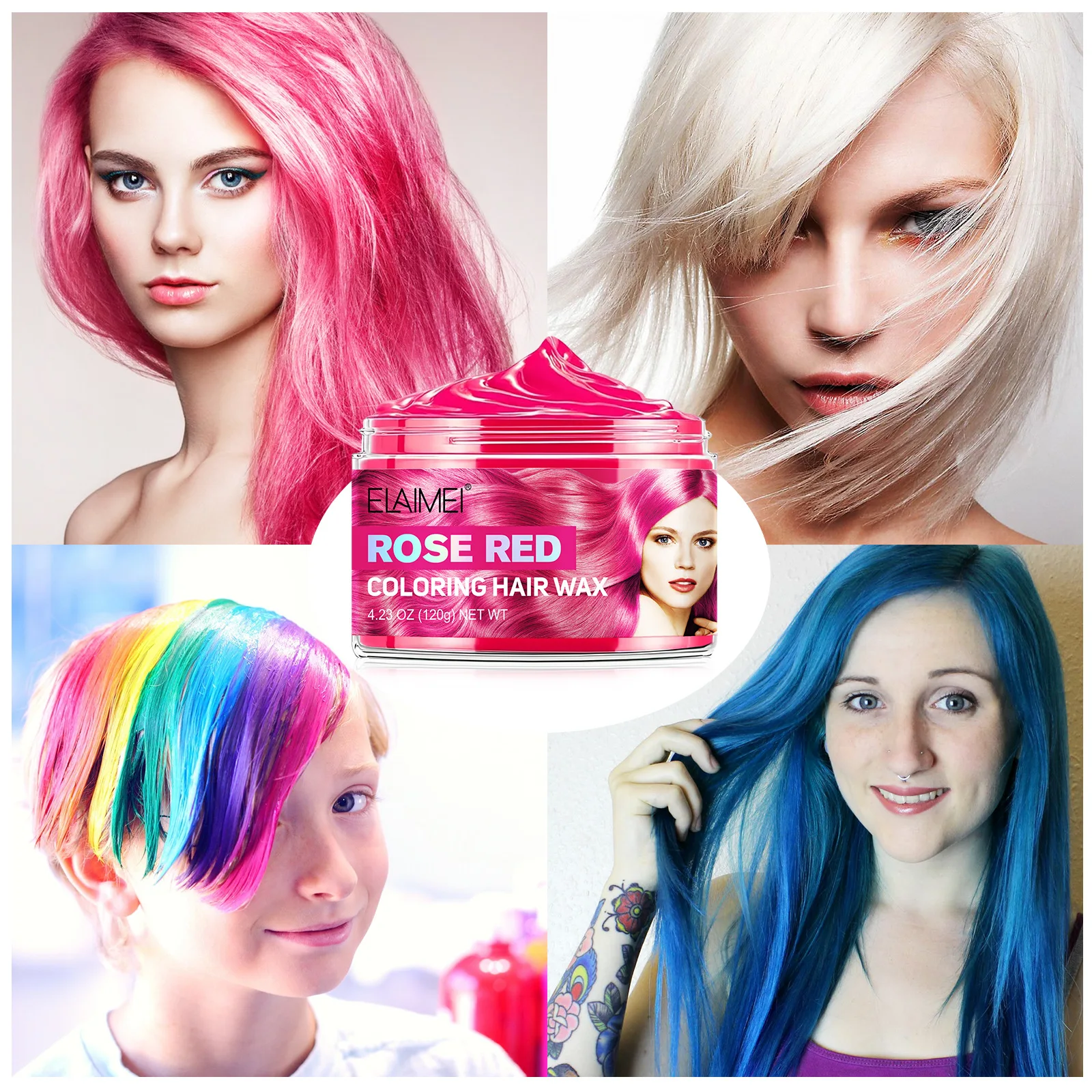 Cera Natural de ajuste rápido para el cabello para hombres y mujeres, pasta de cabello de Color temporal, cera de teñido de peinado desechable, 9 colores