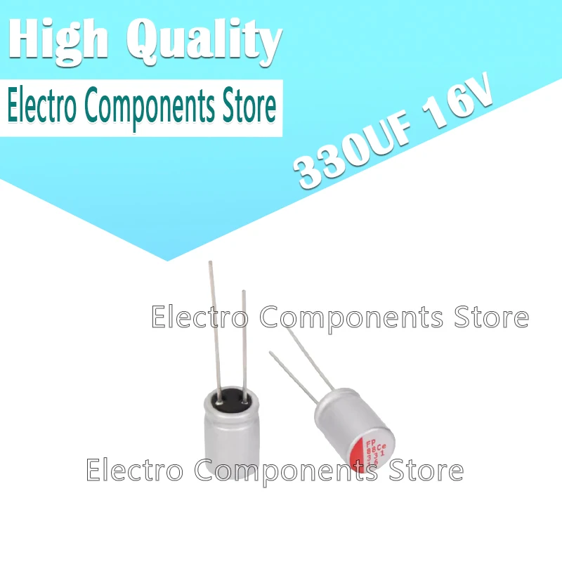 

10Pcs 330UF 16V Nichicon FPCAP Conductive Polymer Aluminum Solid Electrolytic Capacitors 8x11.5mm Functional Polymer Capacitors